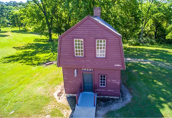 Aerial Shot of Historic Red Barn